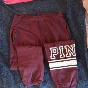 Victoria's Secret Pink Maroon Joggers